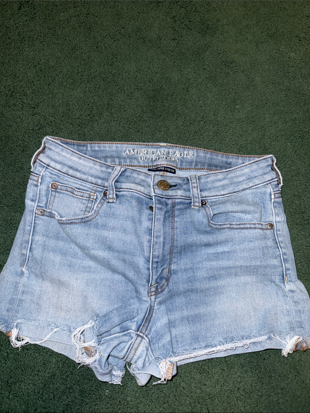 American Eagle Outfitters Light Wash Distressed Denim Shorts